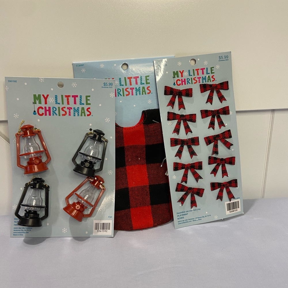 NWT My Little Christmas tree decorations for a miniature tree red and black